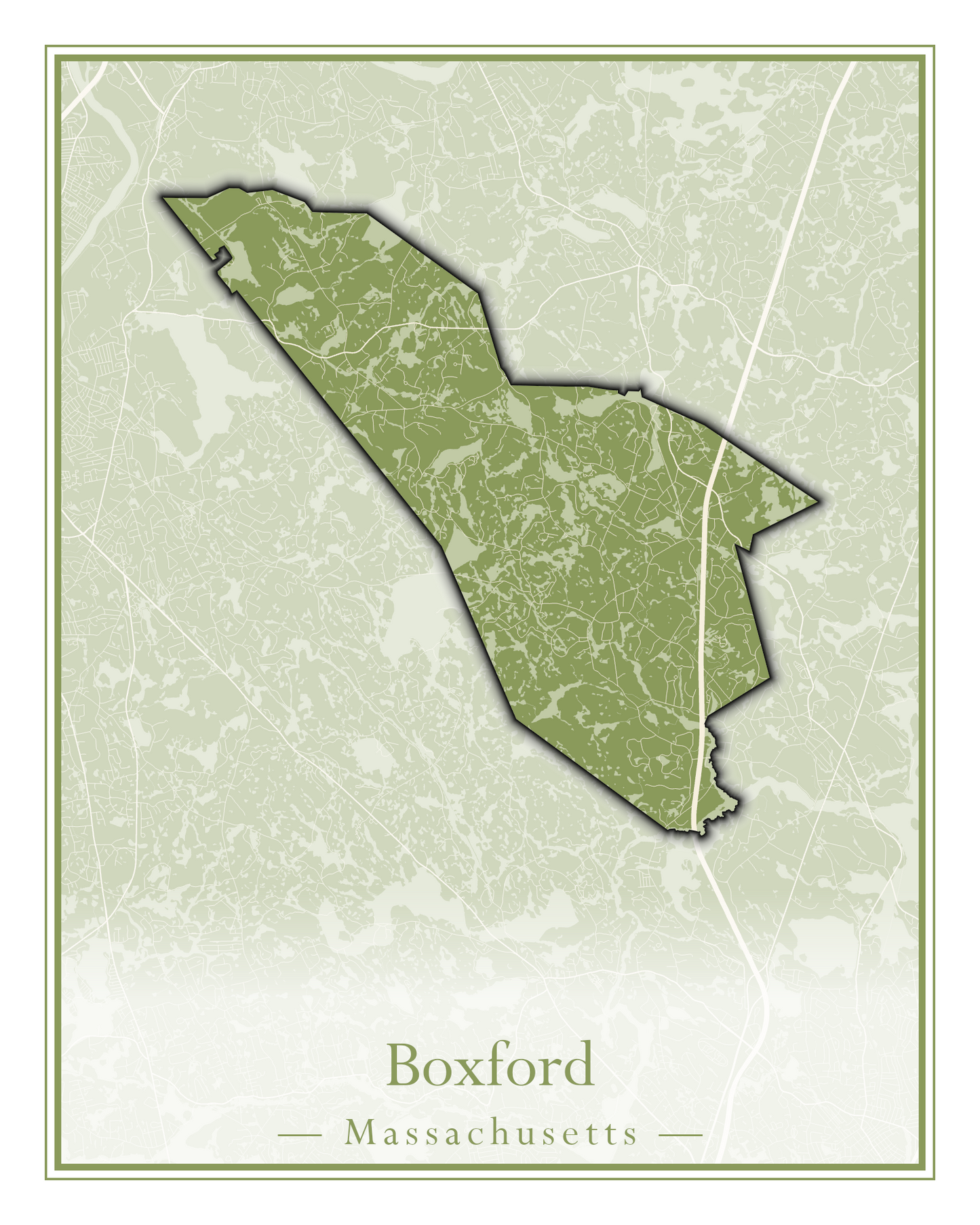 Massachusetts Towns - Street Map (Bourne - Boylston)