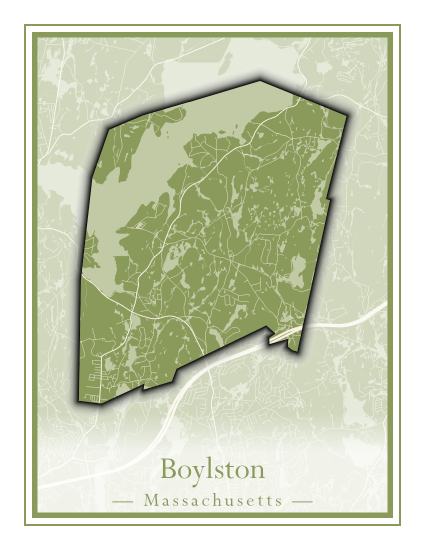 Massachusetts Towns - Street Map (Bourne - Boylston)