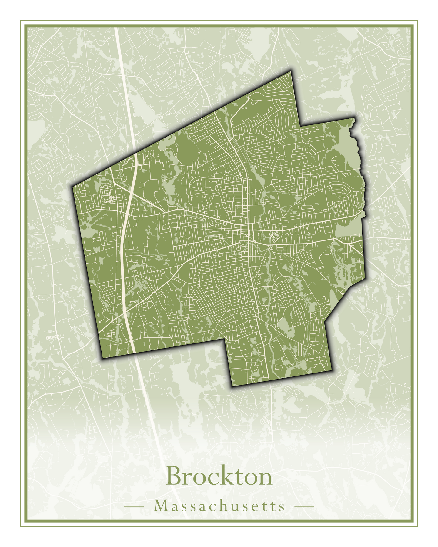 Massachusetts Towns - Street Map (Brockton - Buckland)