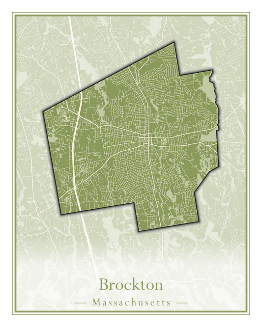 Massachusetts Towns - Street Map (Brockton - Buckland)