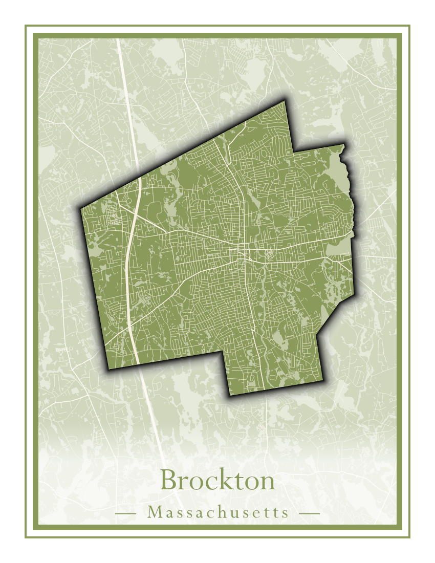 Massachusetts Towns - Street Map (Brockton - Buckland)