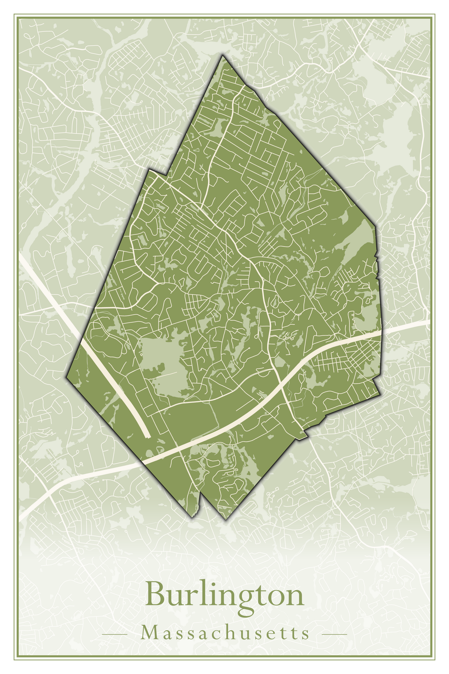 Massachusetts Towns - Street Map (Burlington - Carlisle)