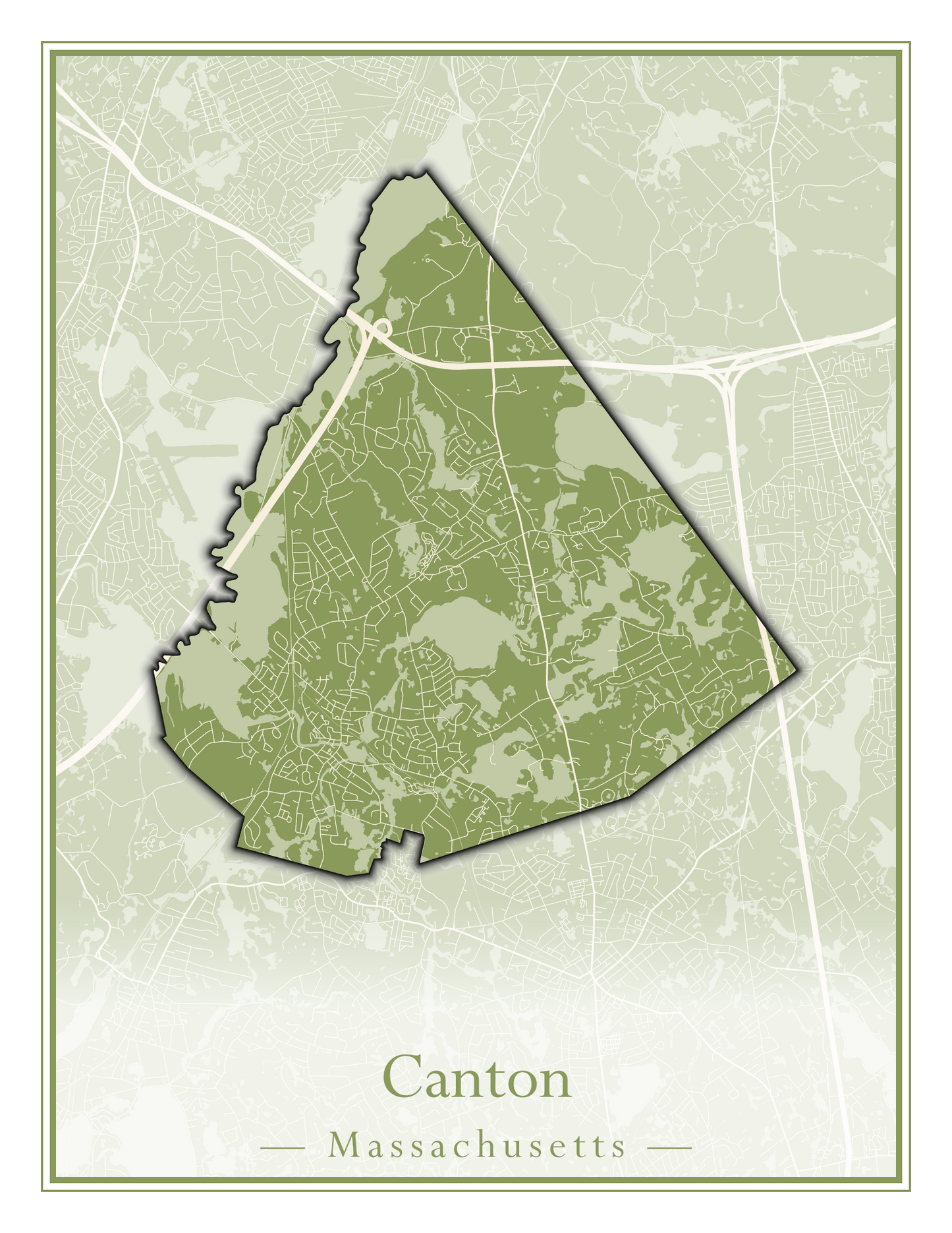 Massachusetts Towns - Street Map (Burlington - Carlisle)