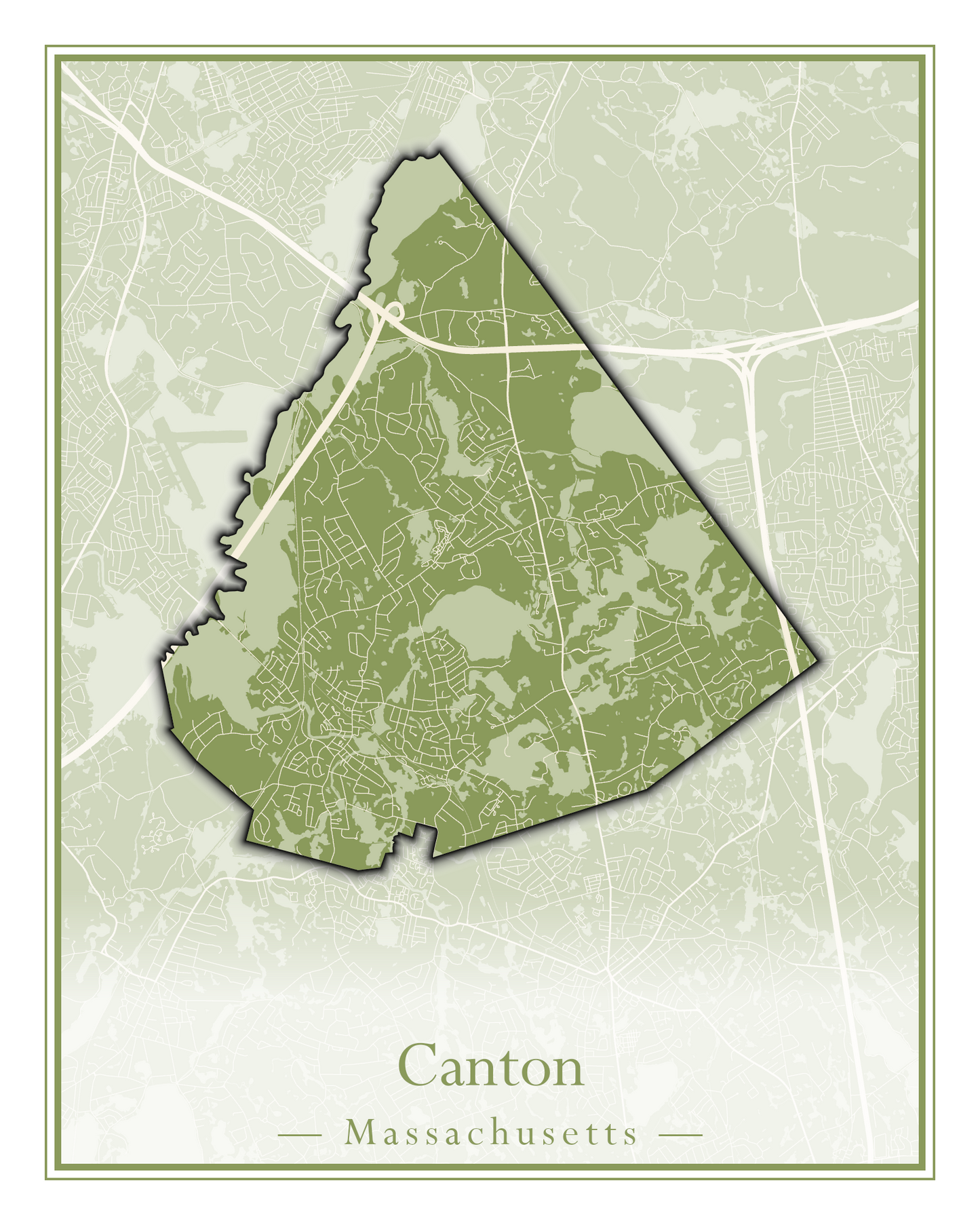 Massachusetts Towns - Street Map (Burlington - Carlisle)