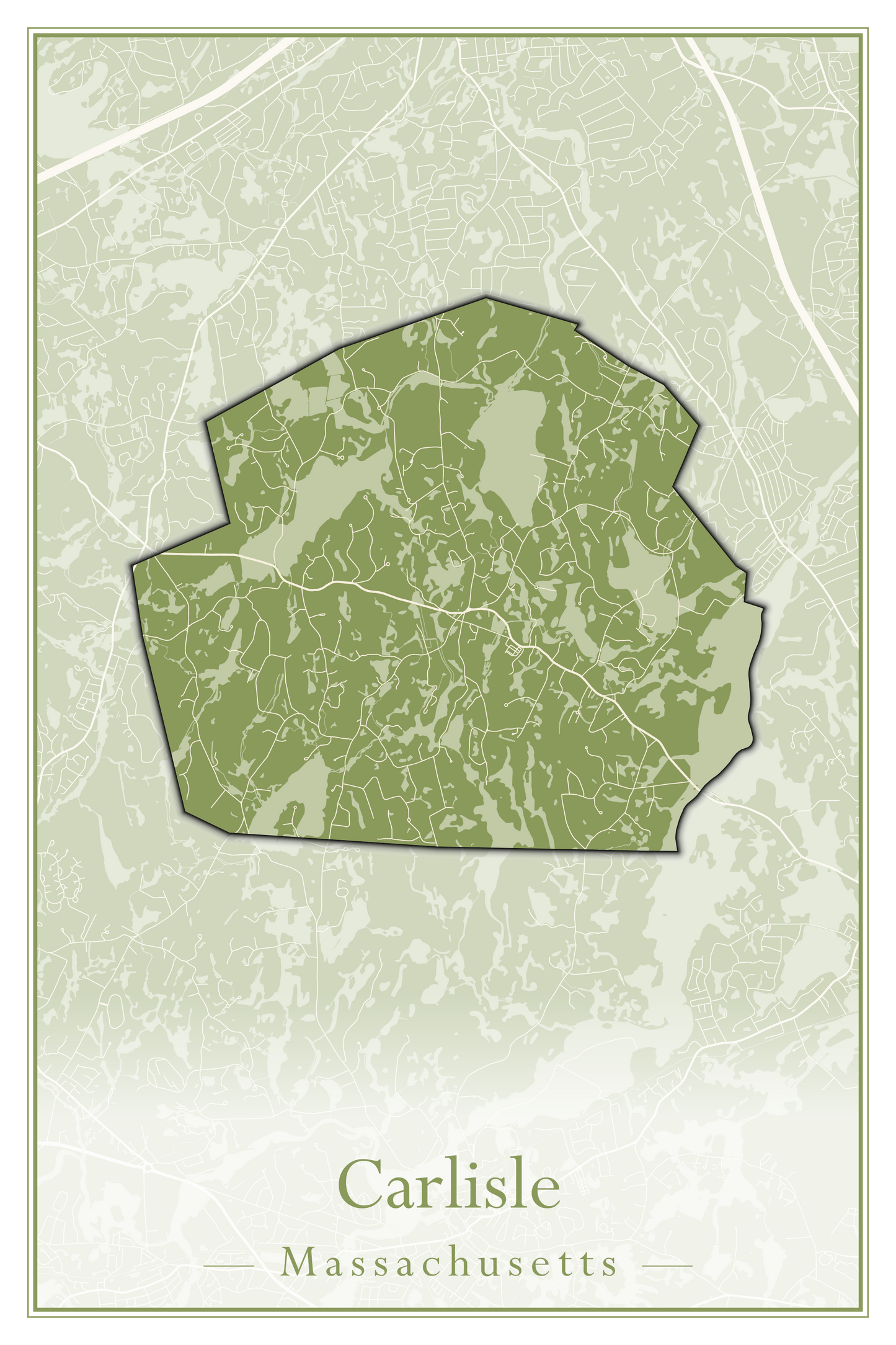 Massachusetts Towns - Street Map (Burlington - Carlisle)