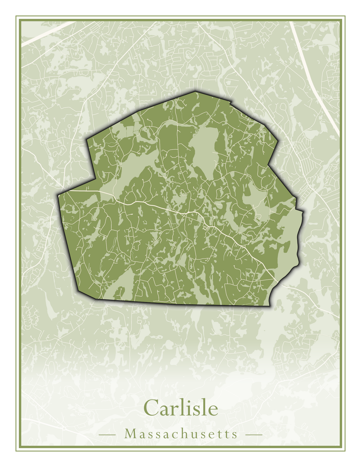 Massachusetts Towns - Street Map (Burlington - Carlisle)