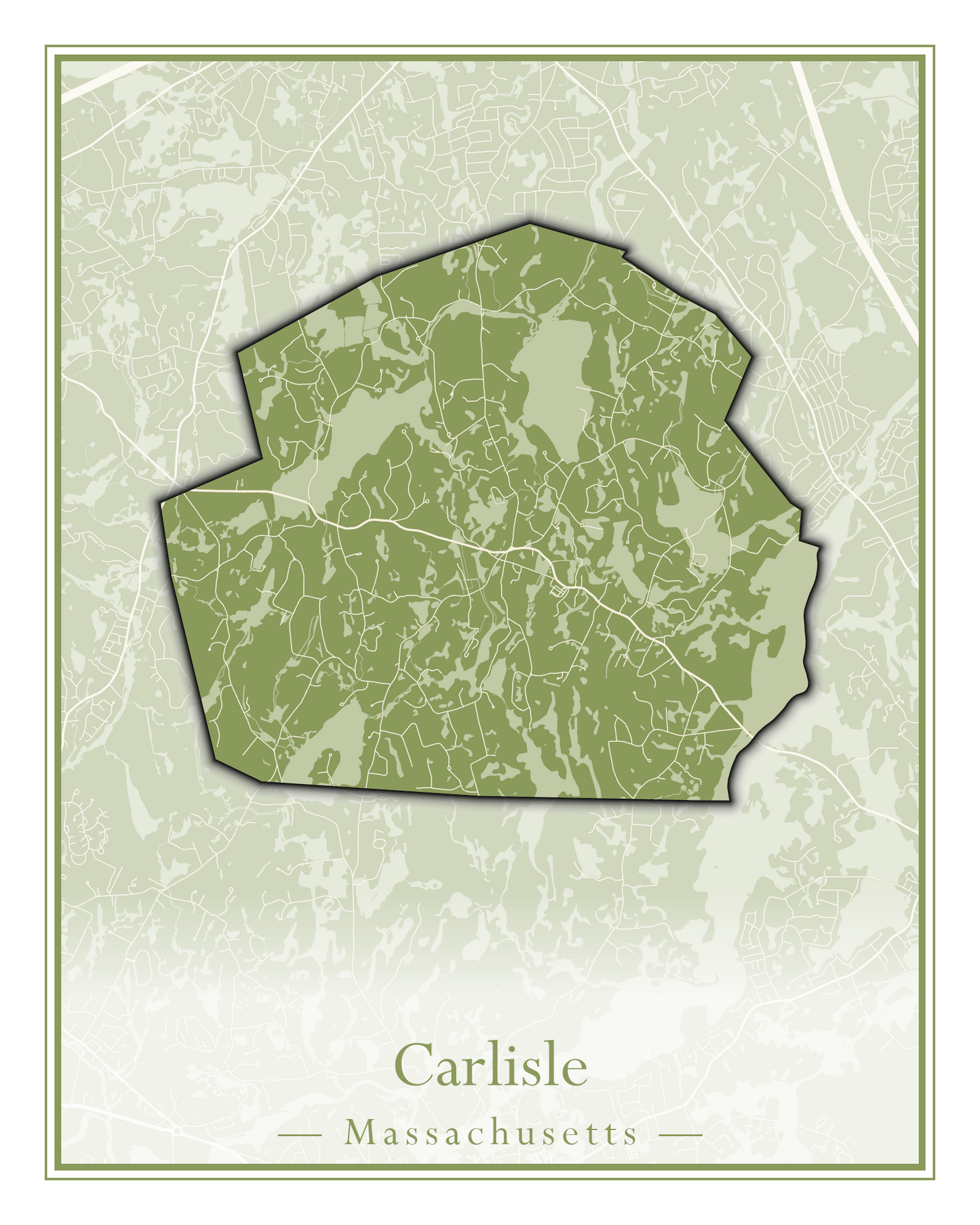 Massachusetts Towns - Street Map (Burlington - Carlisle)