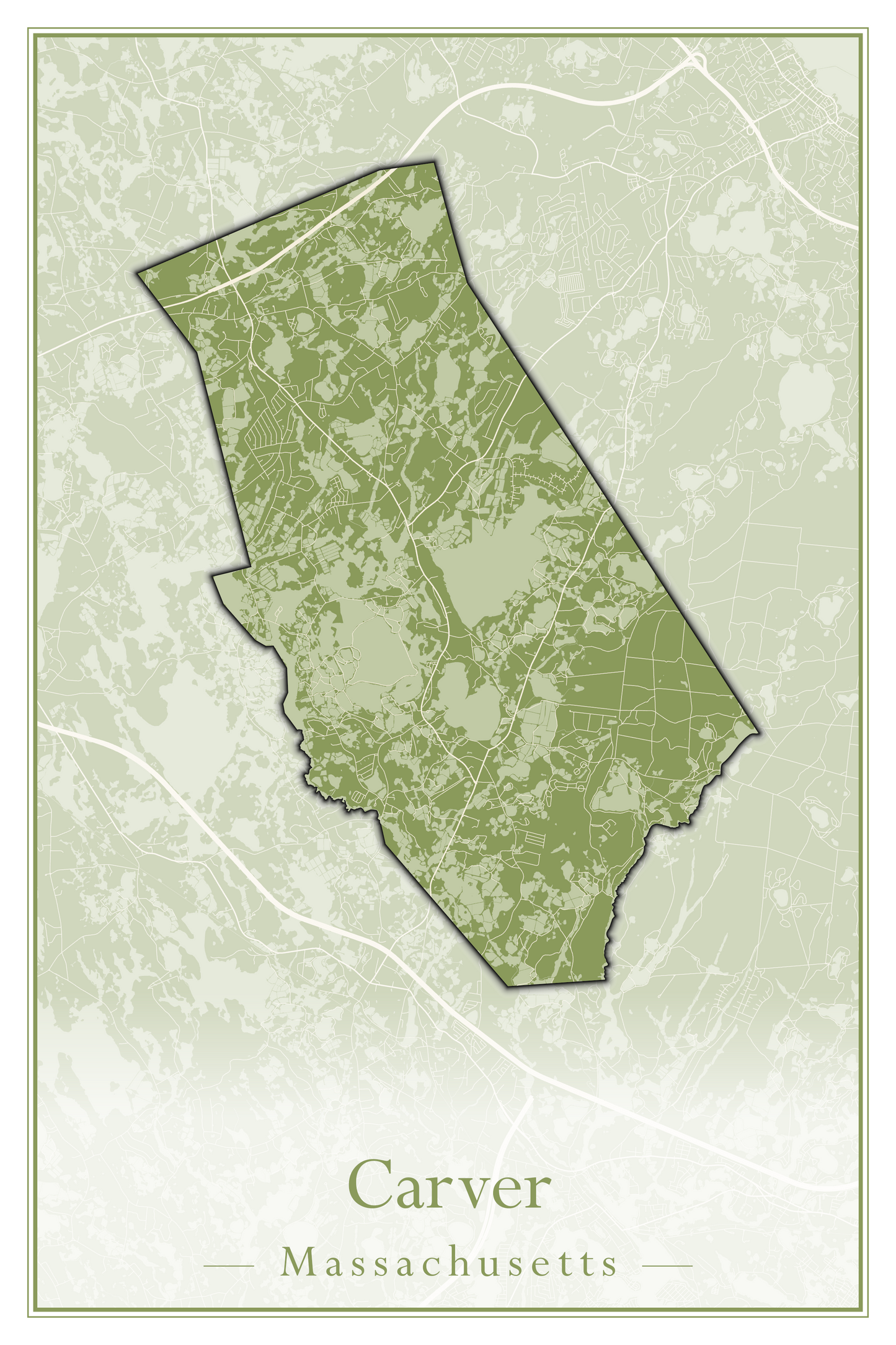 Massachusetts Towns - Street Map (Carver - Chatham)