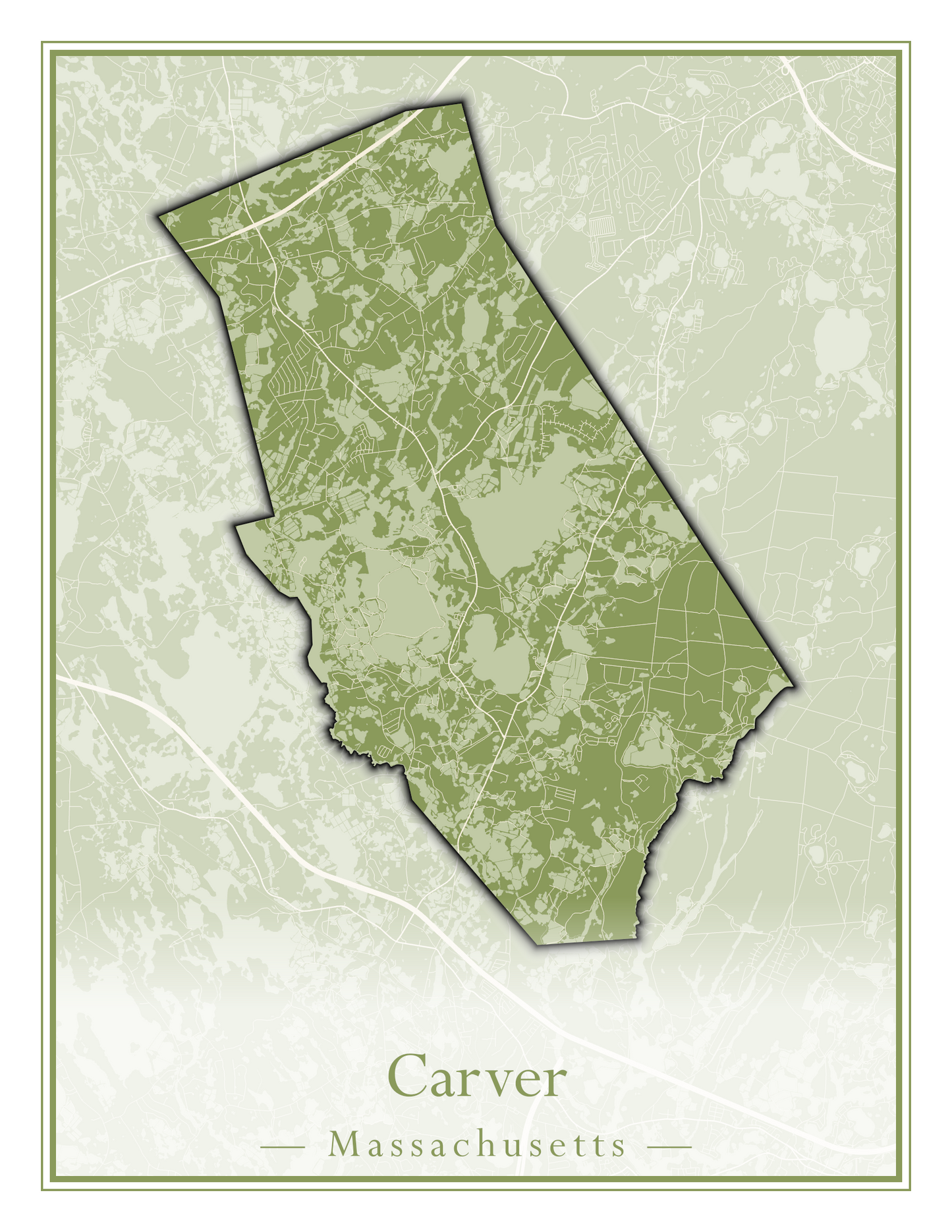 Massachusetts Towns - Street Map (Carver - Chatham)