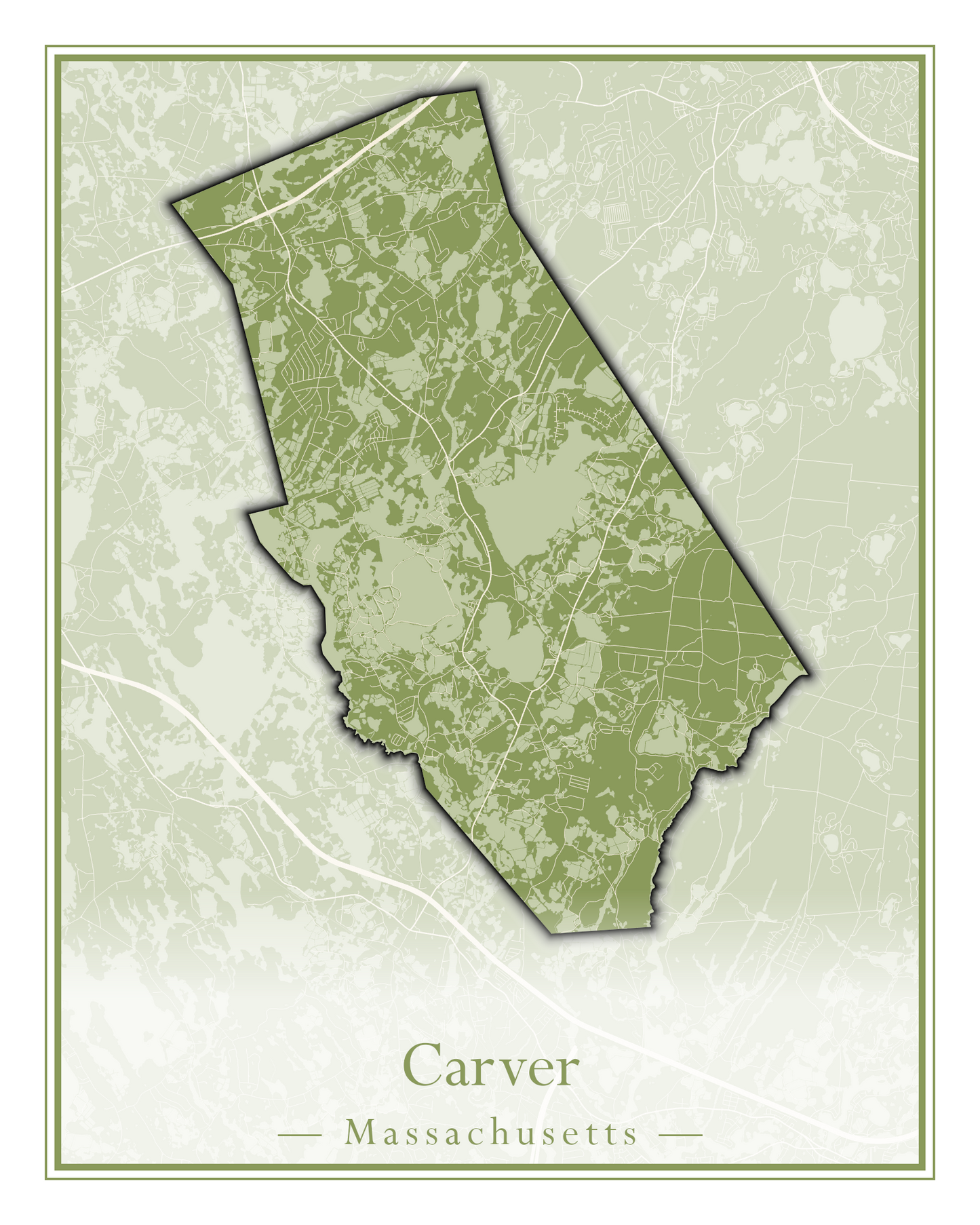 Massachusetts Towns - Street Map (Carver - Chatham)