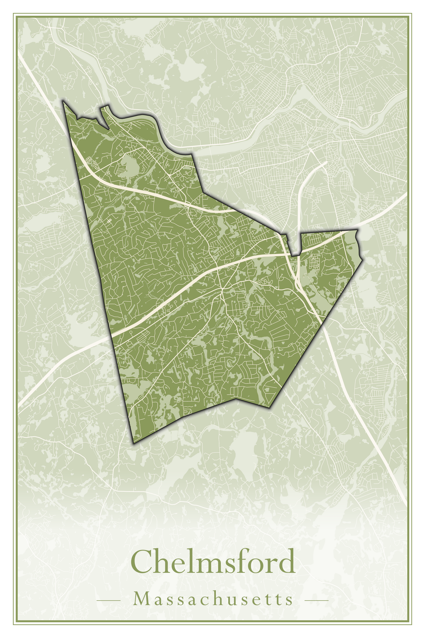 Massachusetts Towns - Street Map (Chelmsford - Chester)