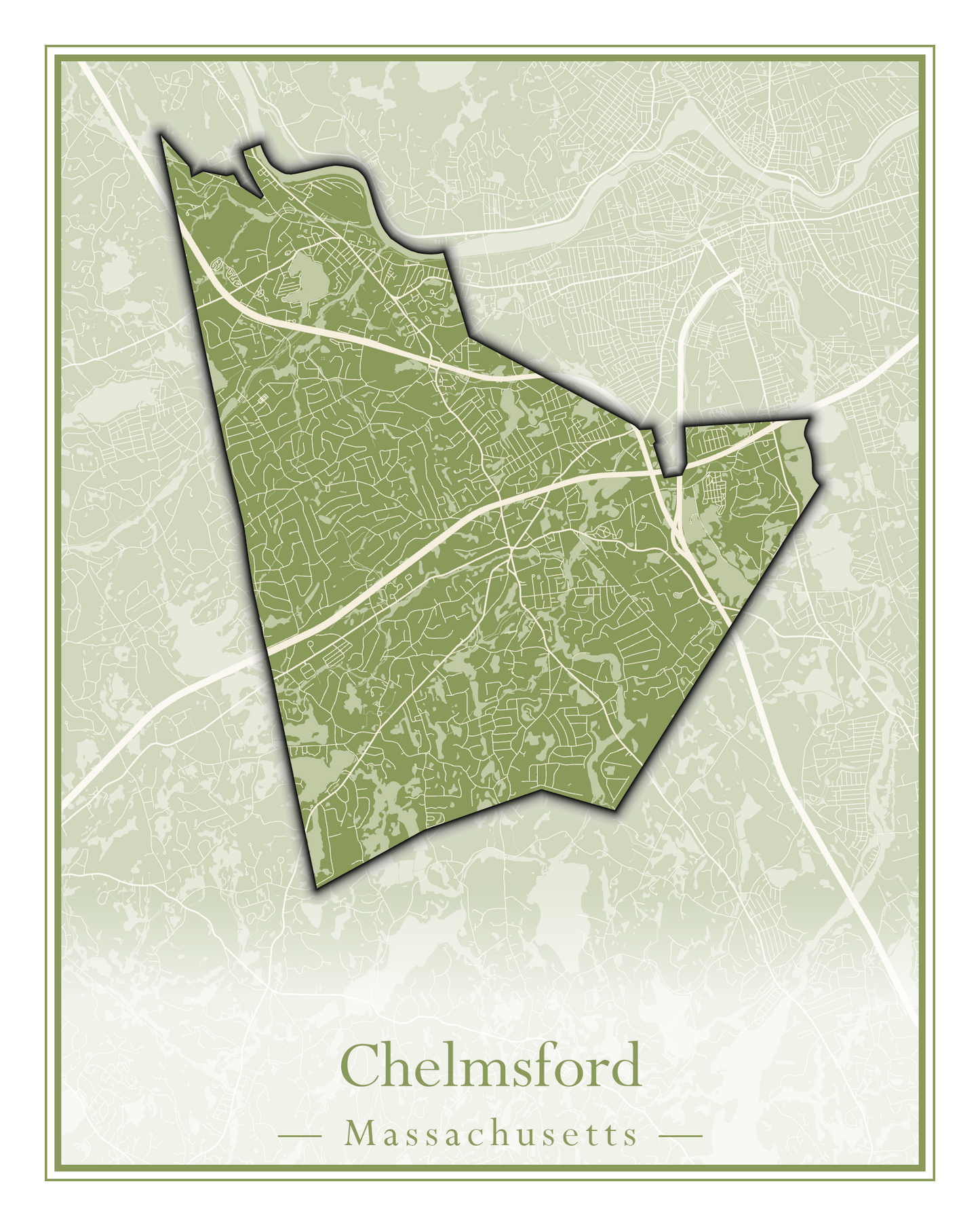 Massachusetts Towns - Street Map (Chelmsford - Chester)