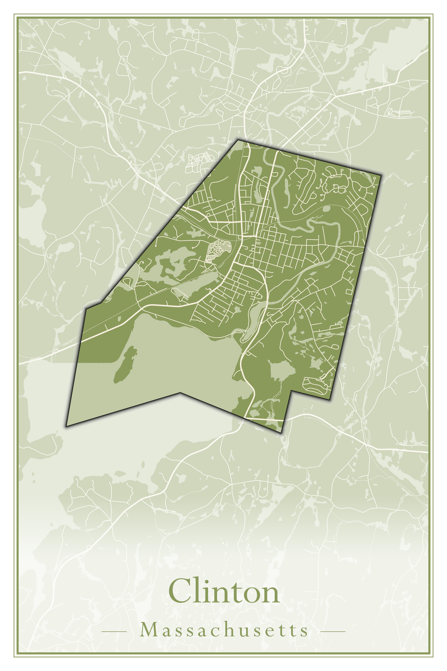 Massachusetts Towns - Street Map (Clinton - Concord)