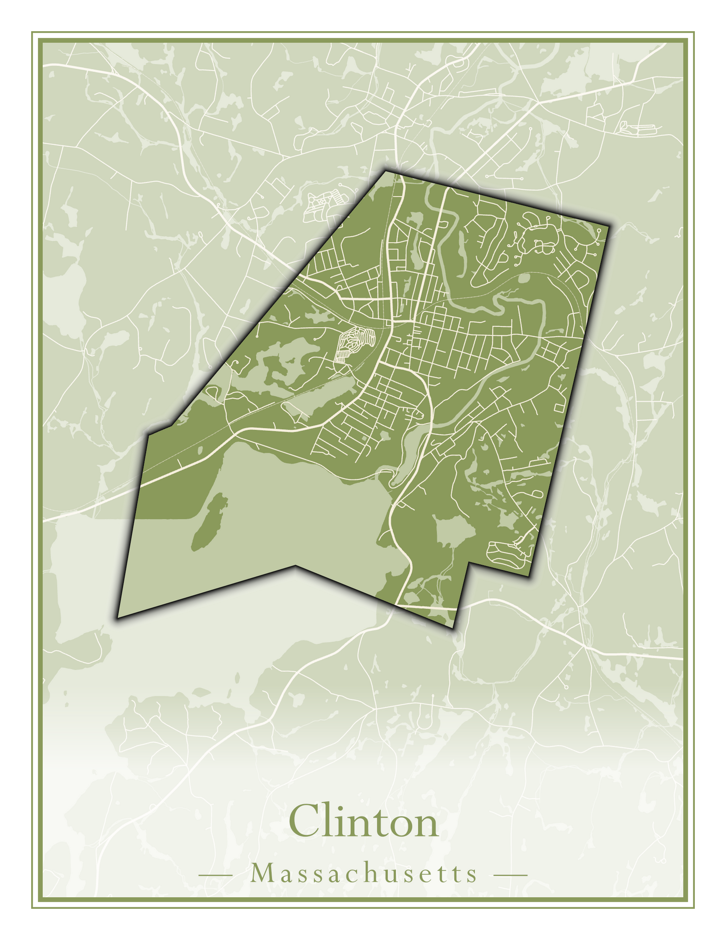 Massachusetts Towns - Street Map (Clinton - Concord)