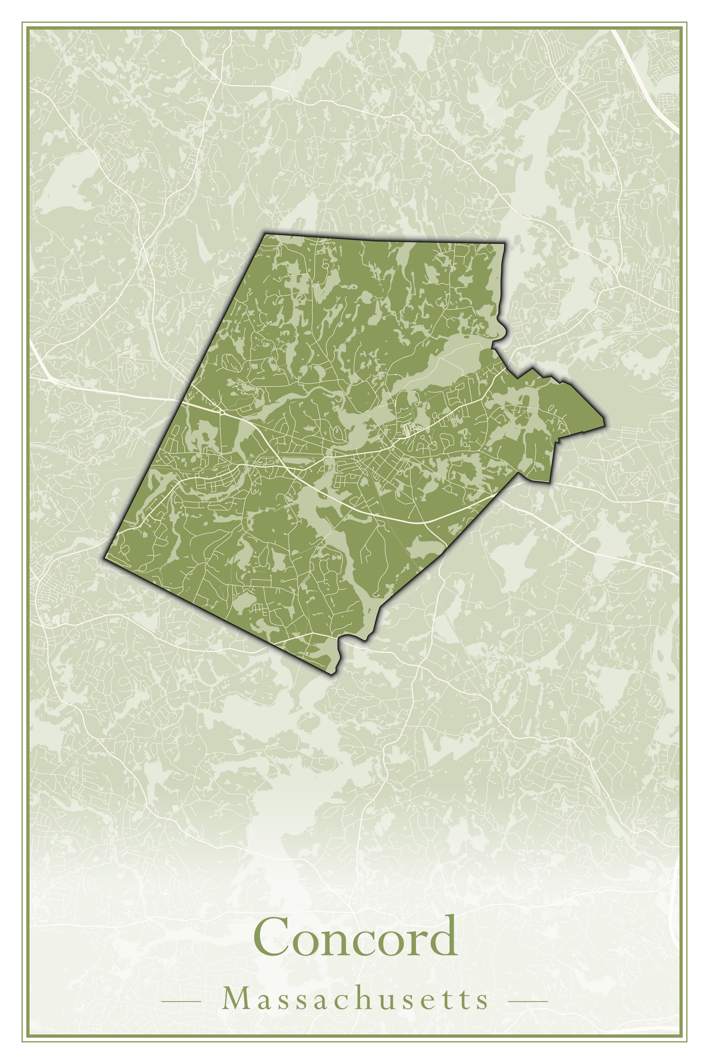 Massachusetts Towns - Street Map (Clinton - Concord)