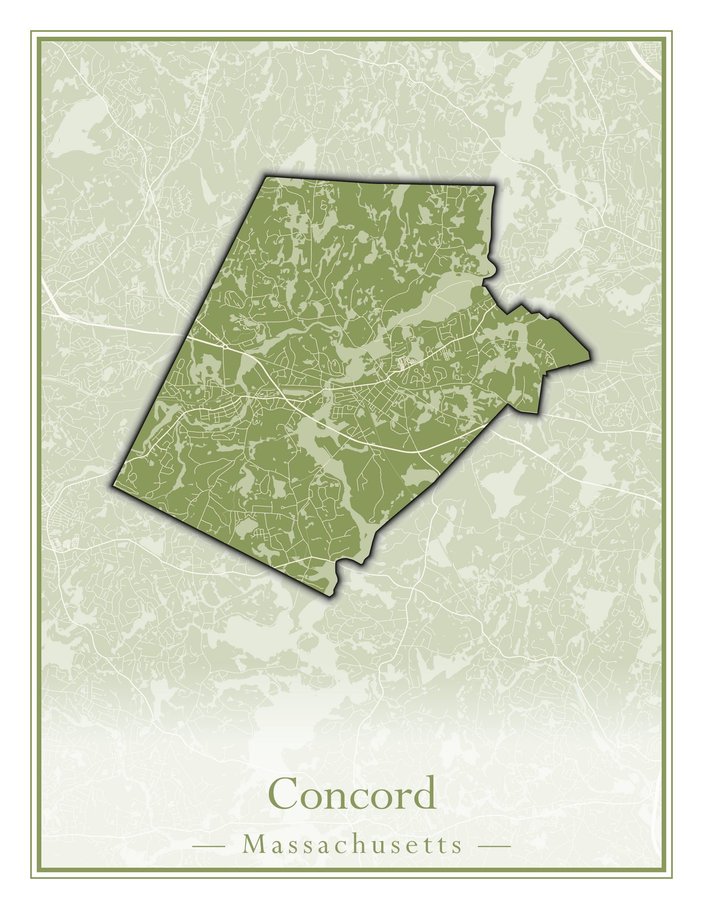 Massachusetts Towns - Street Map (Clinton - Concord)