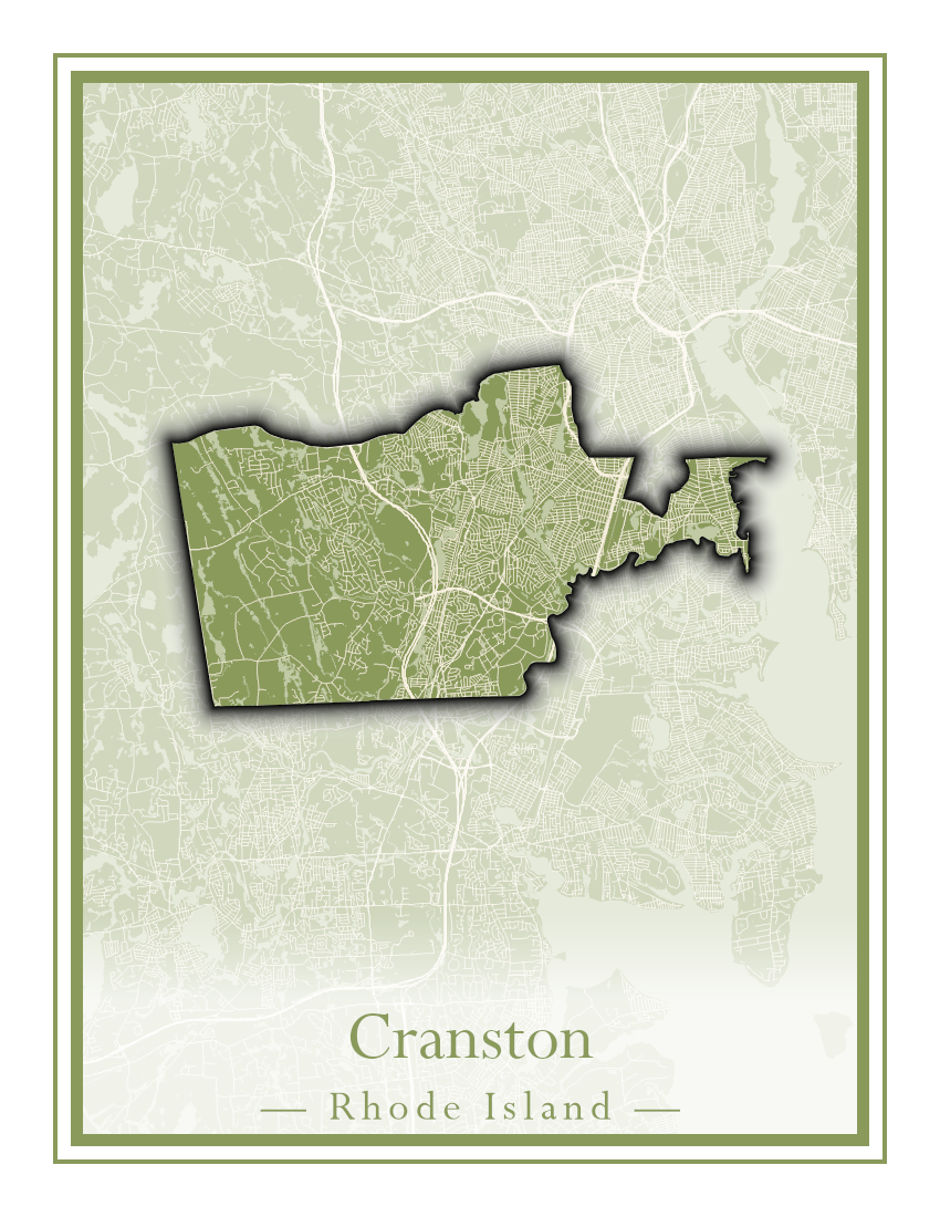 Rhode Island Towns - Street Map (Charlestown - Cumberland)