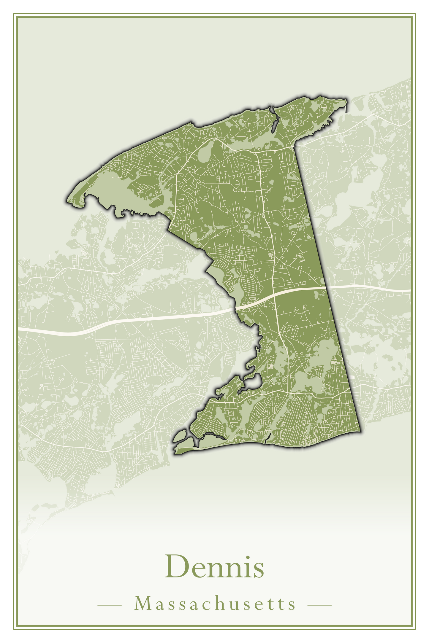 Massachusetts Towns - Street Map (Dartmouth - Dennis)