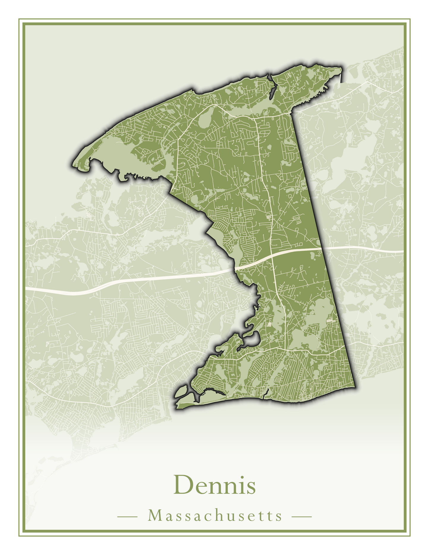 Massachusetts Towns - Street Map (Dartmouth - Dennis)