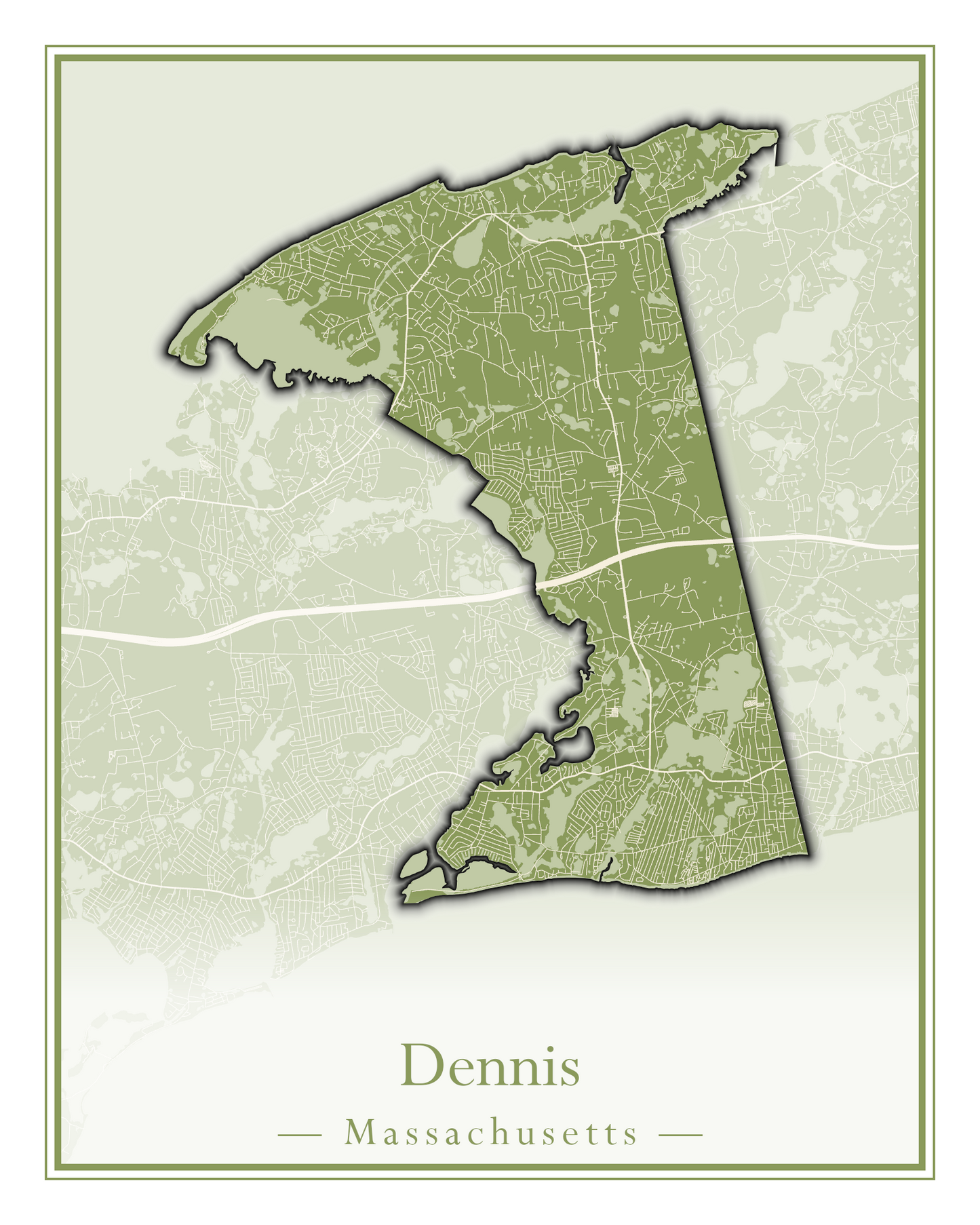 Massachusetts Towns - Street Map (Dartmouth - Dennis)