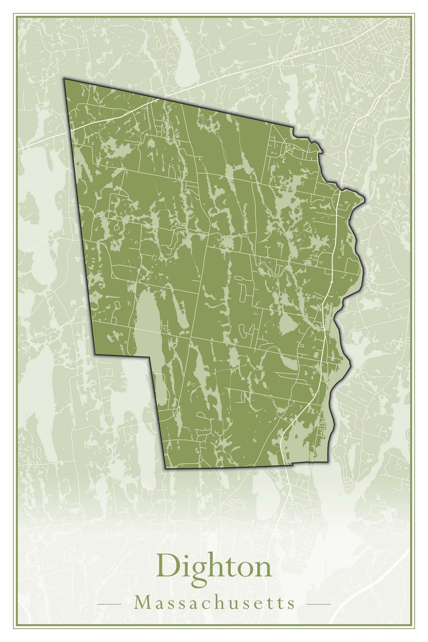 Massachusetts Towns - Street Map (Dighton - Dracut)