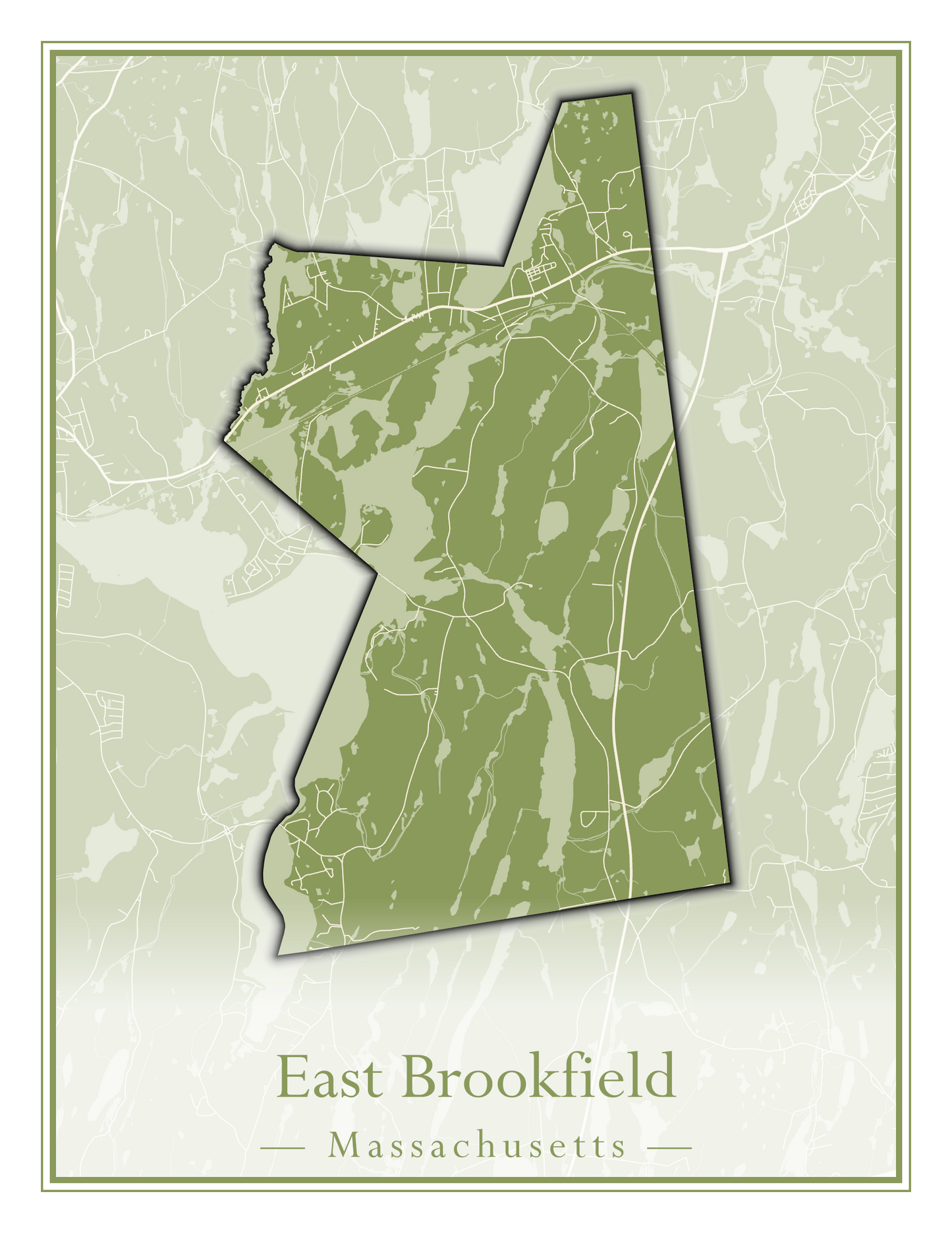 Massachusetts Towns - Street Map (East Brookfield - Easthampton)