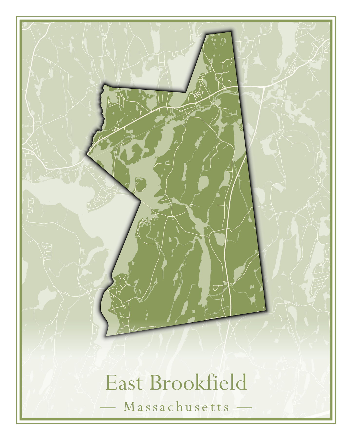 Massachusetts Towns - Street Map (East Brookfield - Easthampton)