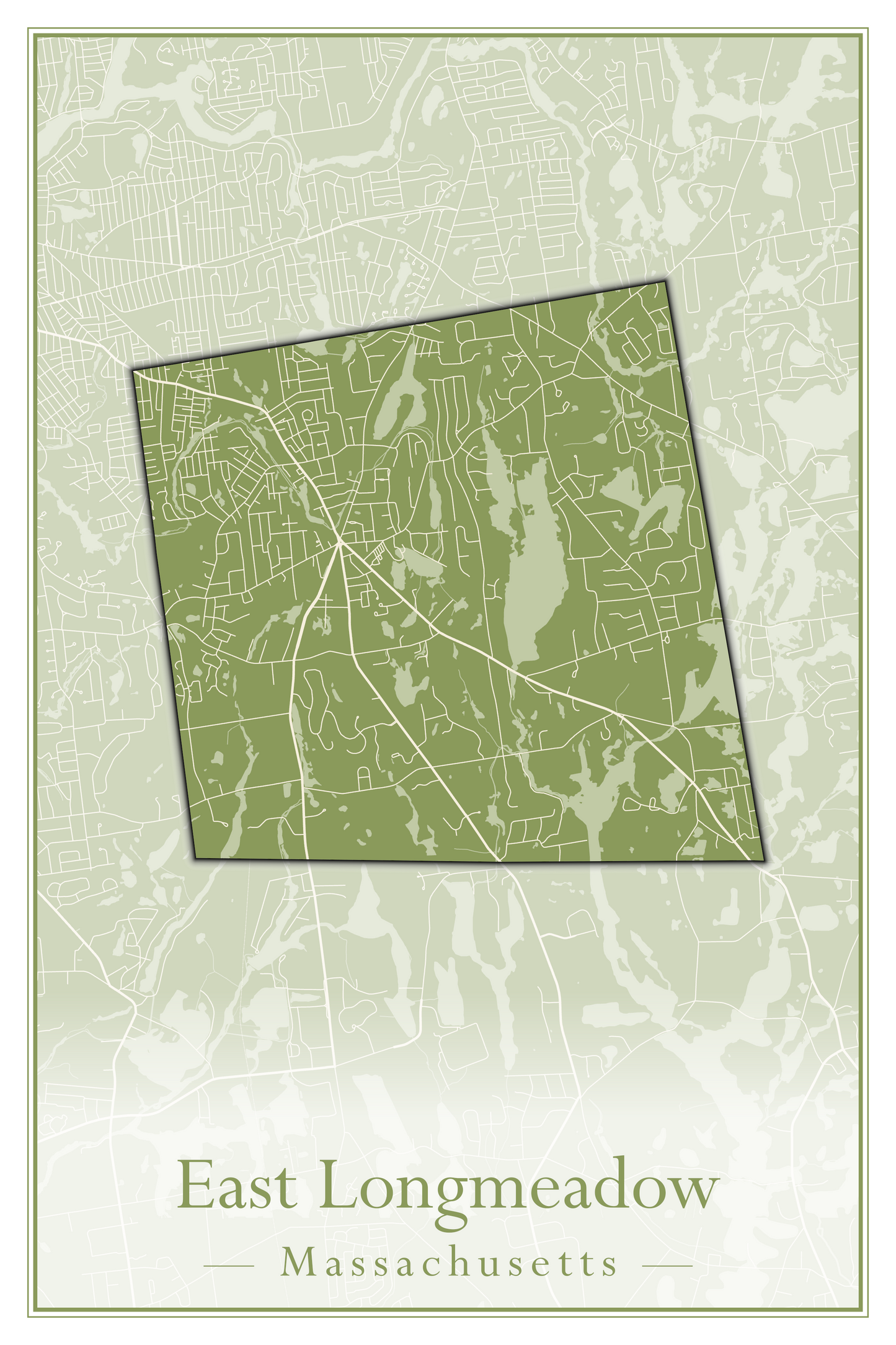 Massachusetts Towns - Street Map (East Brookfield - Easthampton)