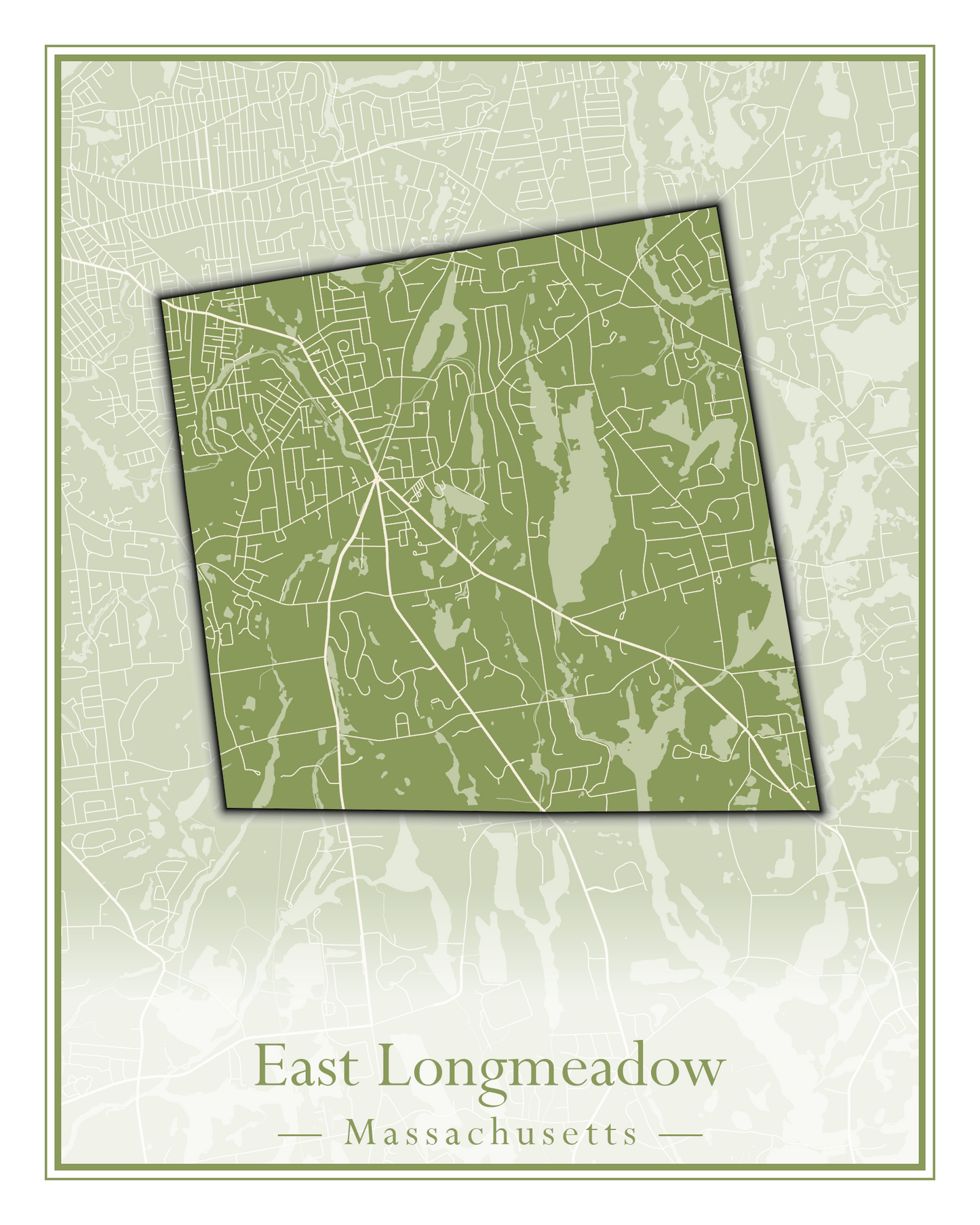 Massachusetts Towns - Street Map (East Brookfield - Easthampton)