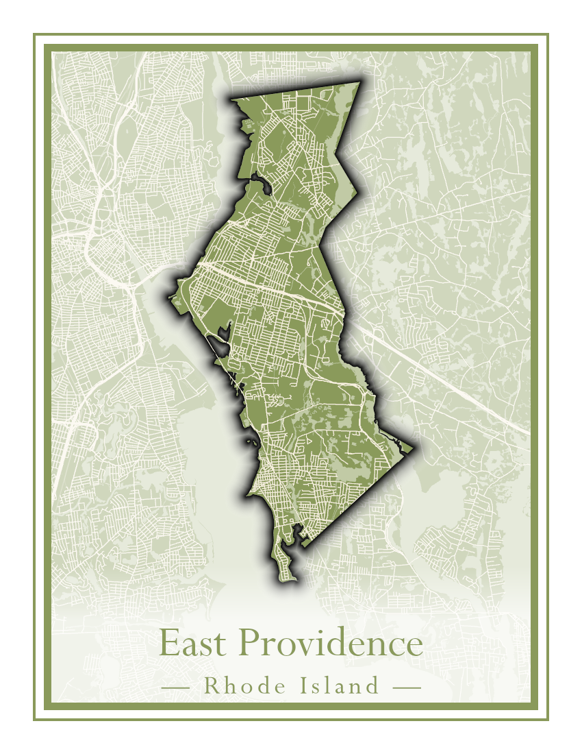 Rhode Island Towns - Street Map (East Greenwich - Foster)