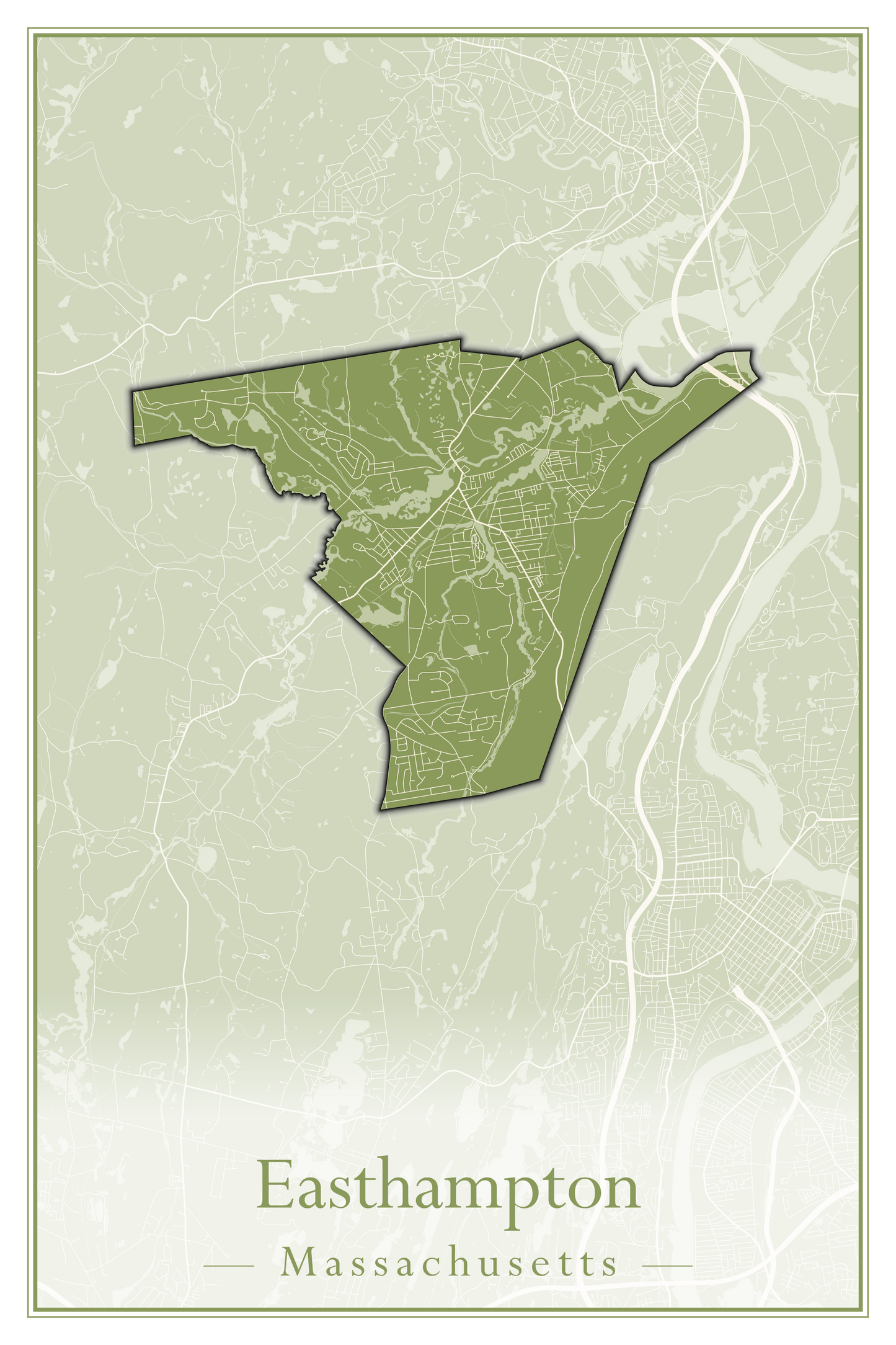 Massachusetts Towns - Street Map (East Brookfield - Easthampton)