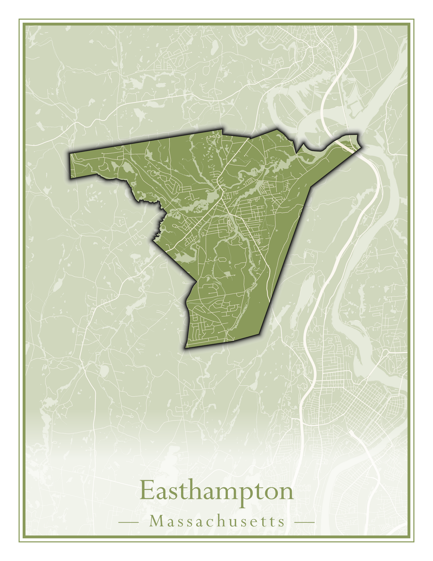 Massachusetts Towns - Street Map (East Brookfield - Easthampton)