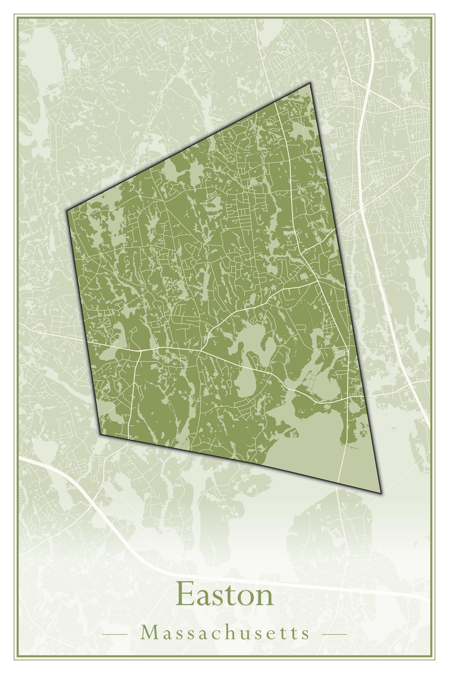 Massachusetts Towns - Street Map (Easton - Erving)