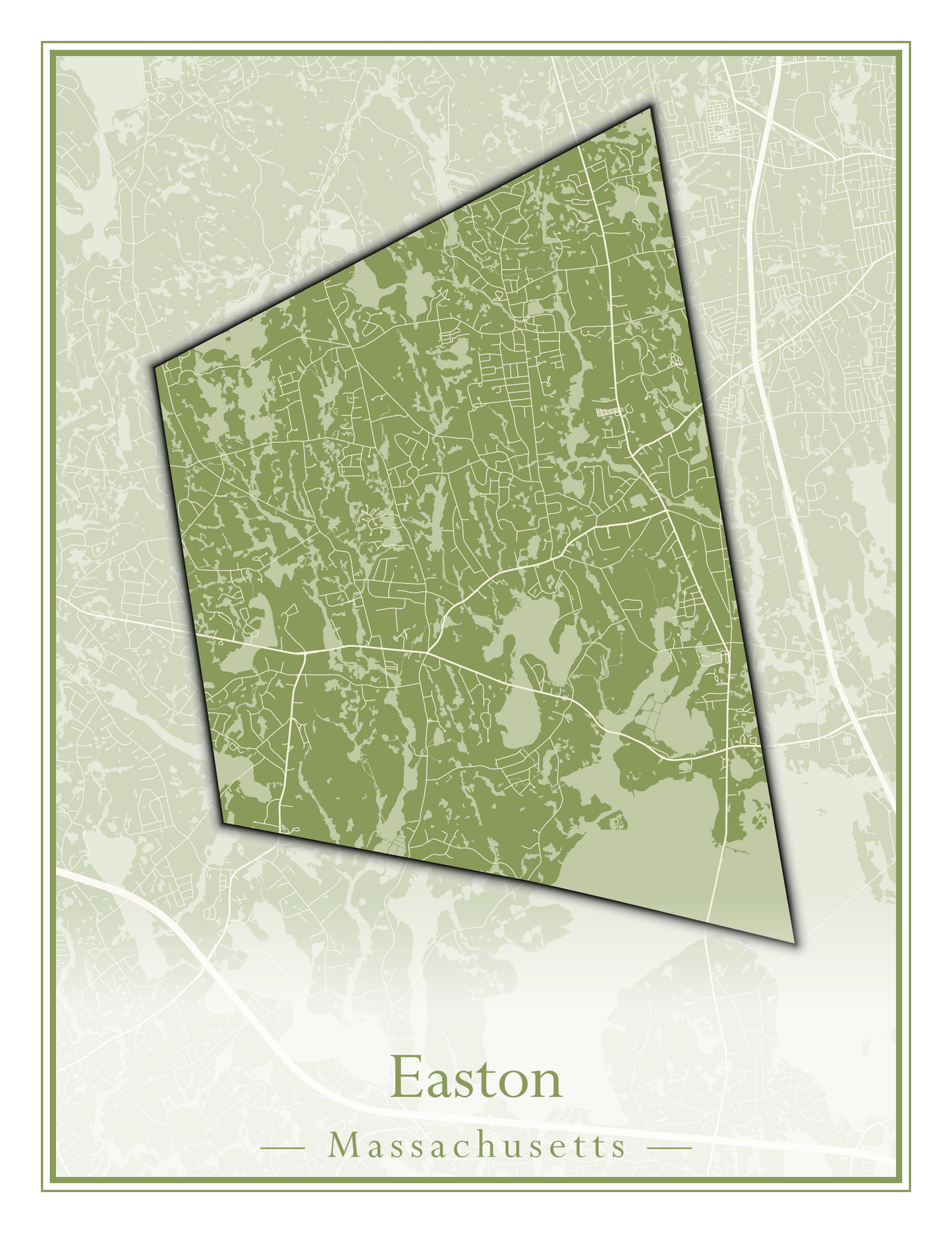 Massachusetts Towns - Street Map (Easton - Erving)