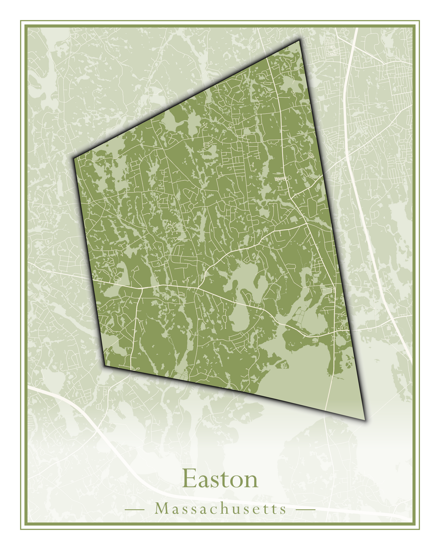 Massachusetts Towns - Street Map (Easton - Erving)