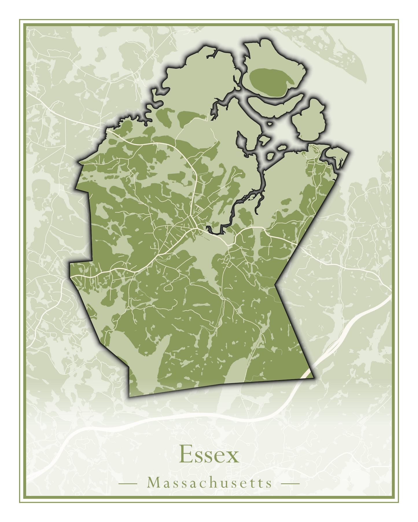 Massachusetts Towns - Street Map (Essex - Fall River)