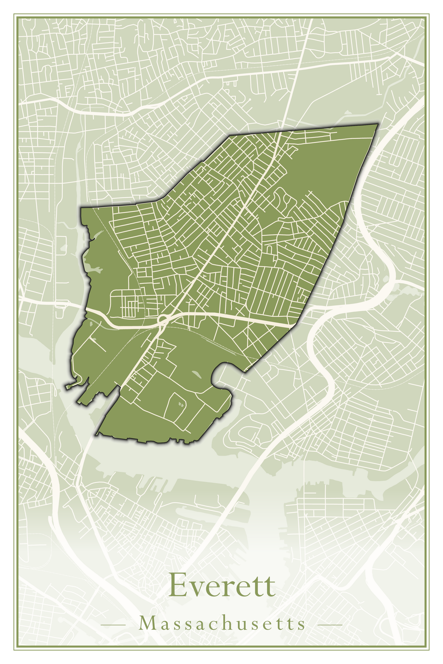 Massachusetts Towns - Street Map (Essex - Fall River)