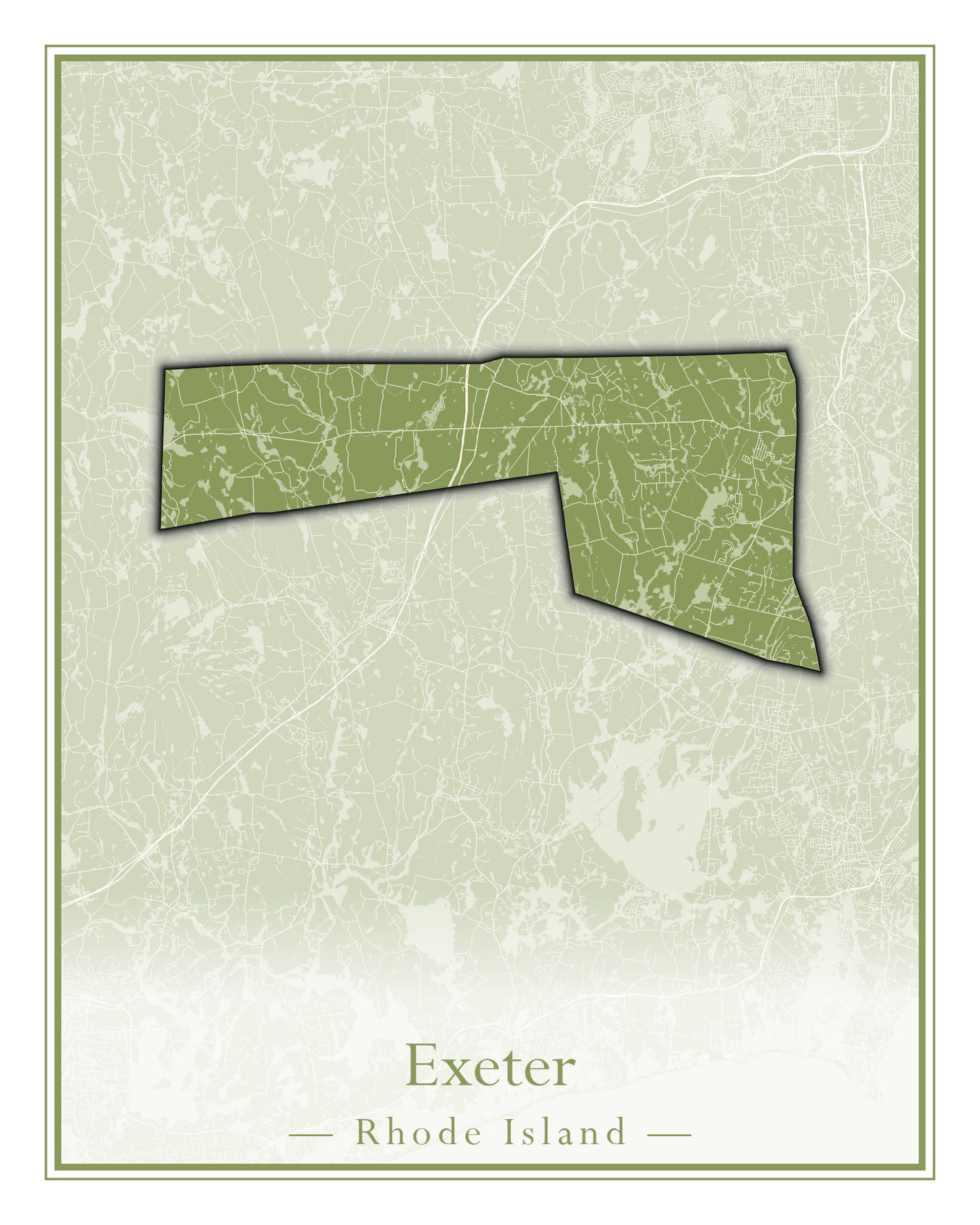 Rhode Island Towns - Street Map (East Greenwich - Foster)