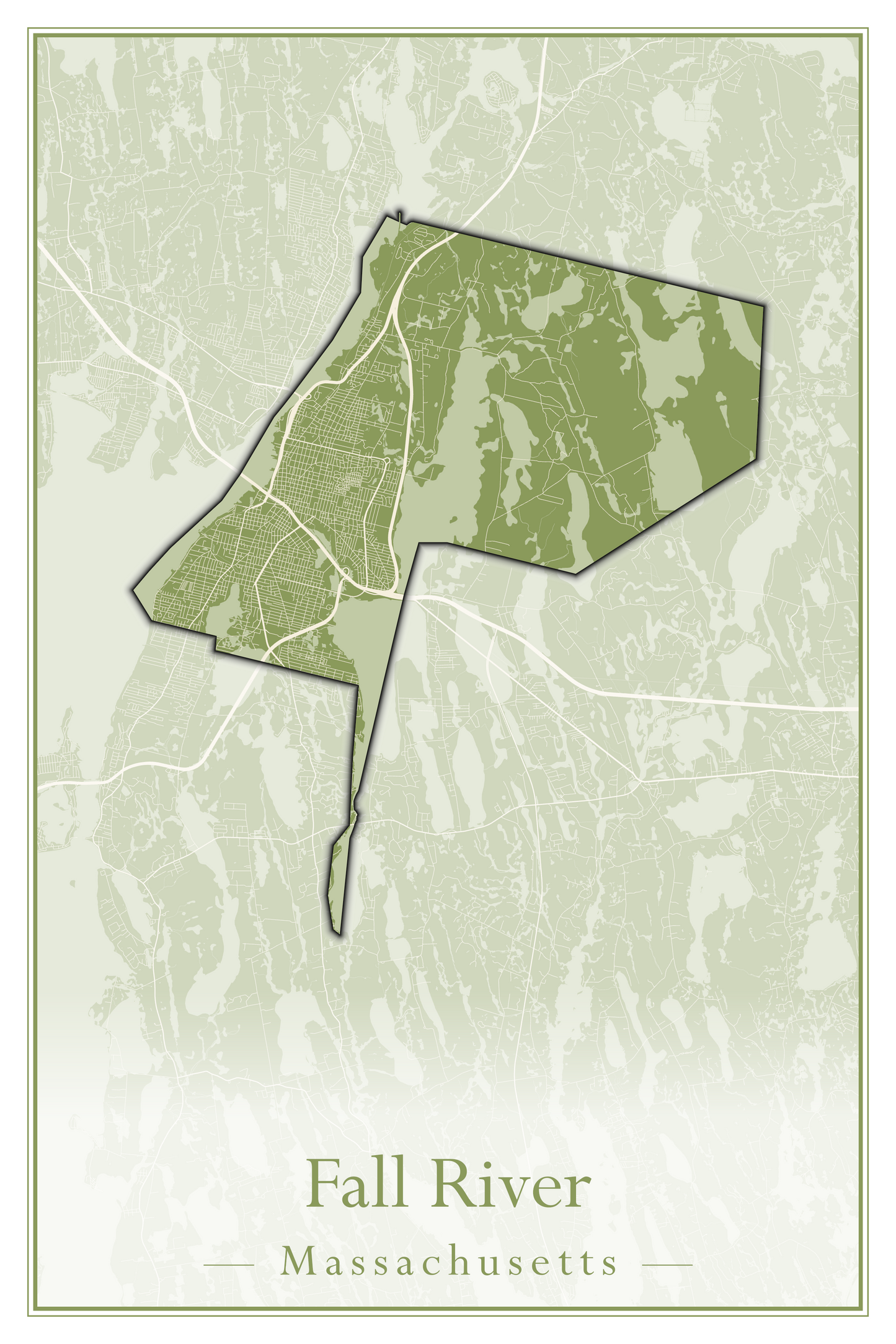 Massachusetts Towns - Street Map (Essex - Fall River)