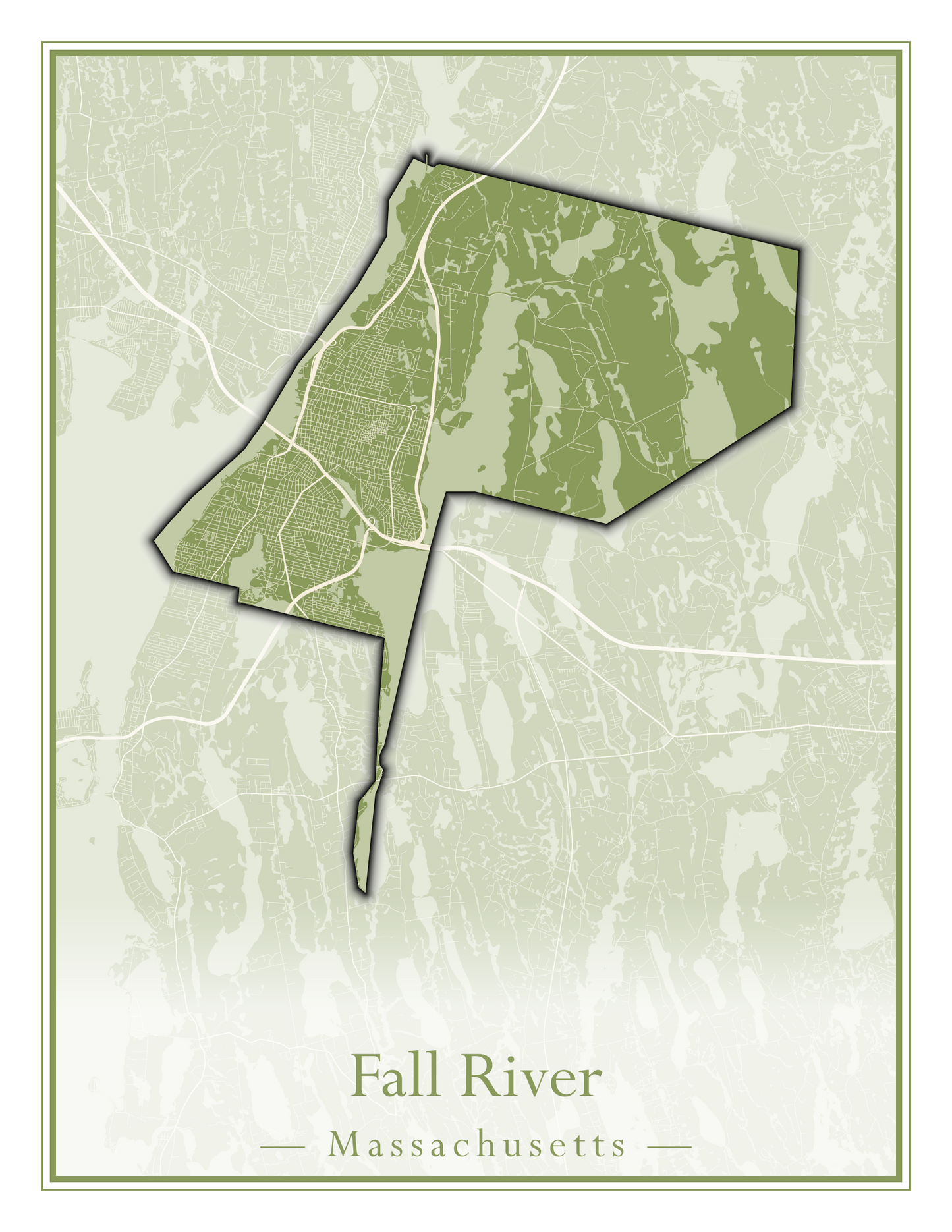 Massachusetts Towns - Street Map (Essex - Fall River)