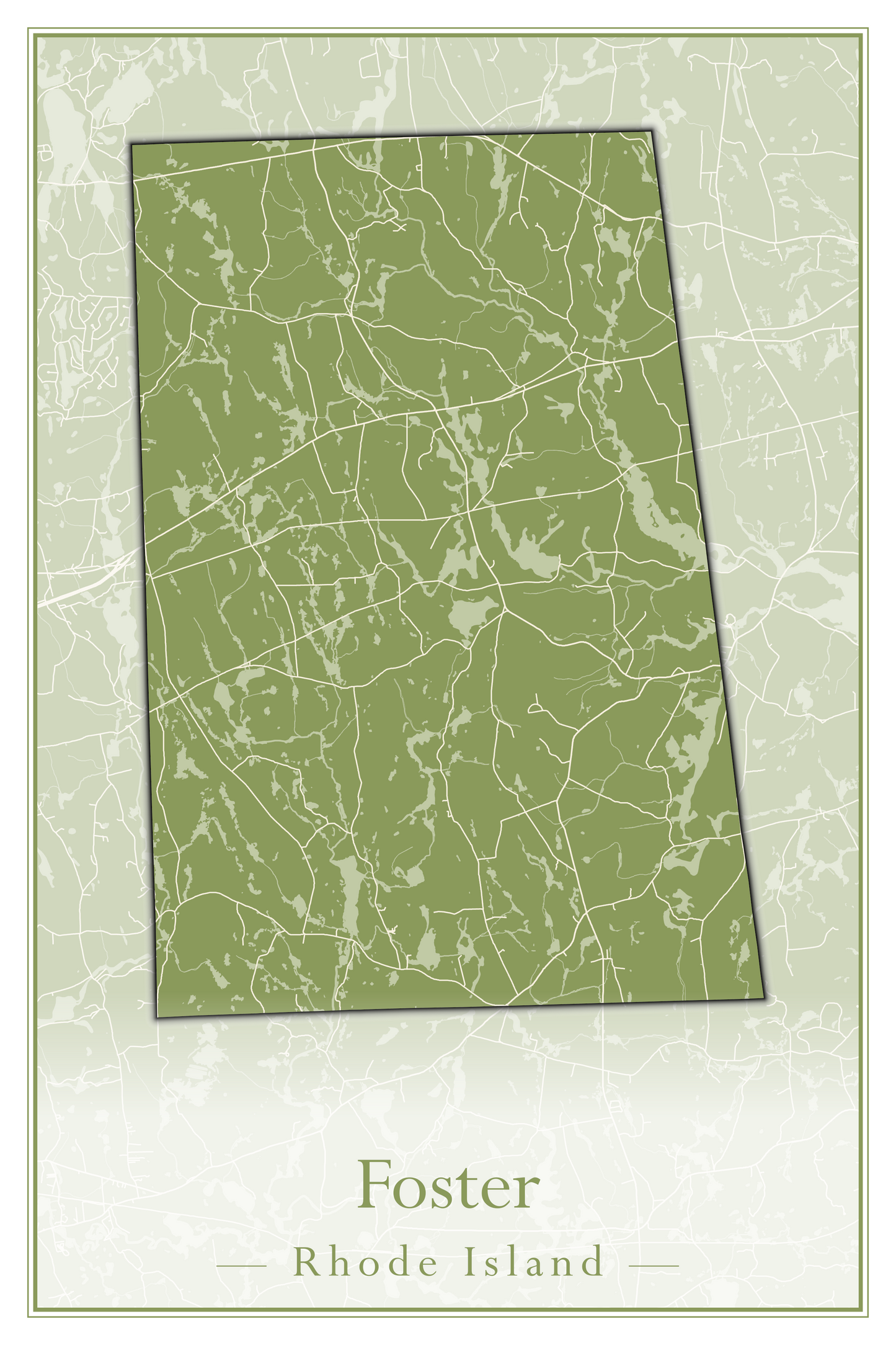 Rhode Island Towns - Street Map (East Greenwich - Foster)