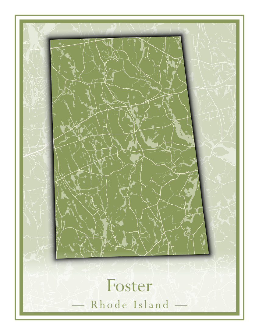 Rhode Island Towns - Street Map (East Greenwich - Foster)