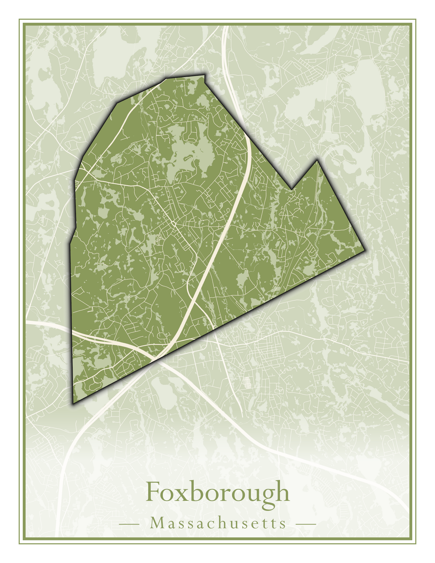 Massachusetts Towns - Street Map (Falmouth - Foxborough)