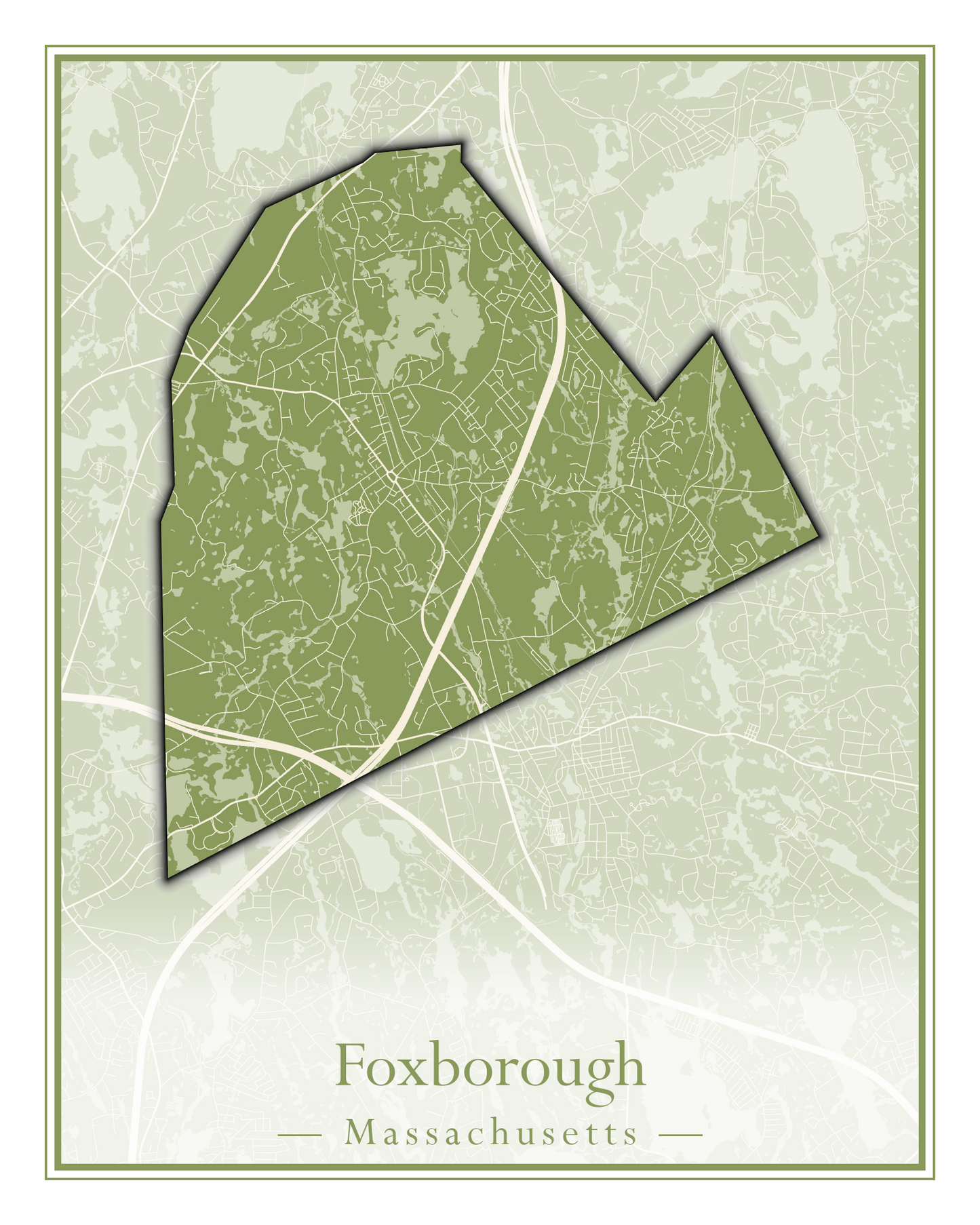 Massachusetts Towns - Street Map (Falmouth - Foxborough)