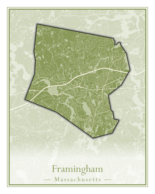 Massachusetts Towns - Street Map (Framingham - Gardner)