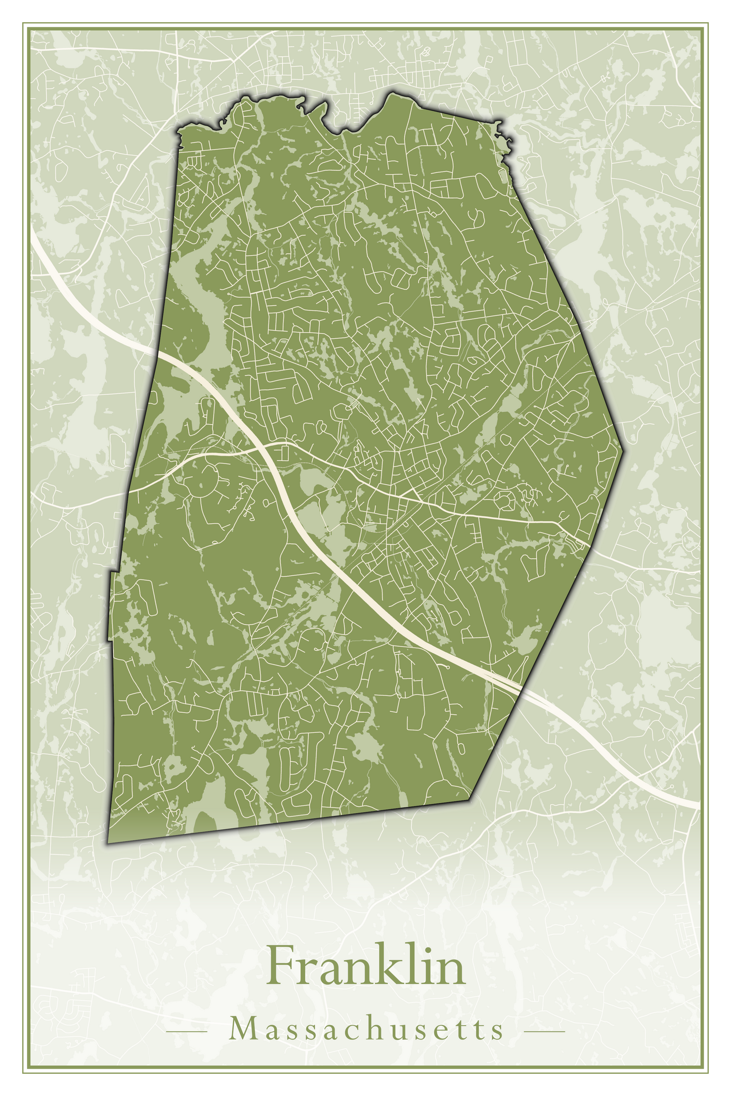 Massachusetts Towns - Street Map (Framingham - Gardner)