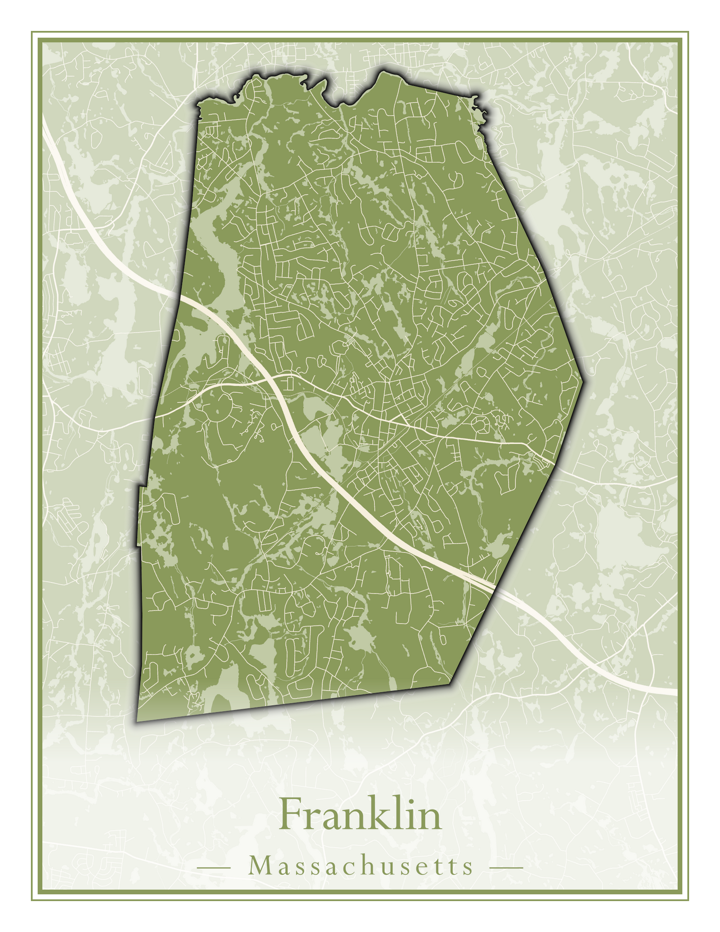 Massachusetts Towns - Street Map (Framingham - Gardner)