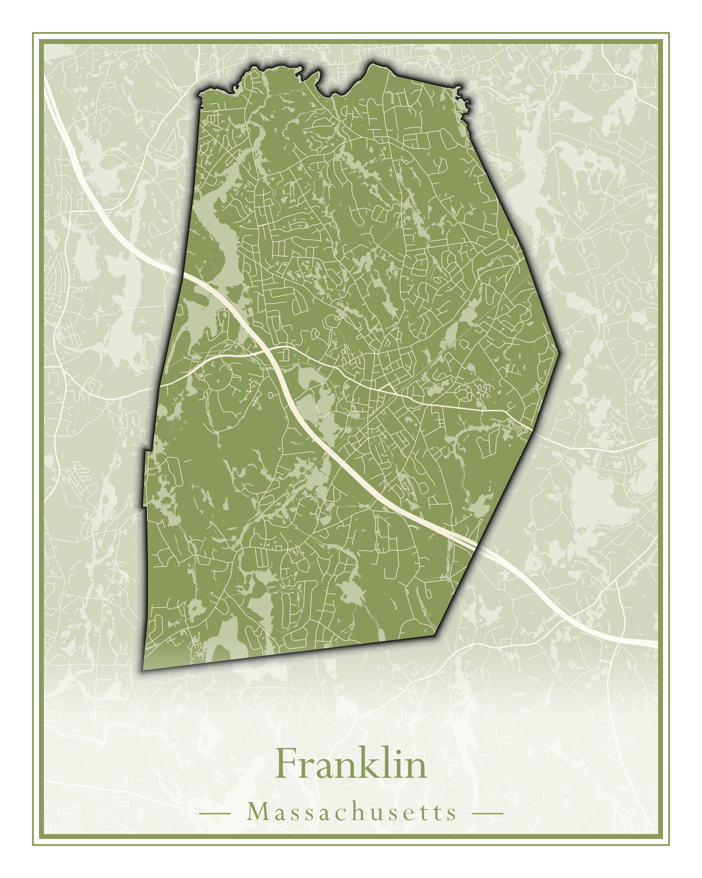 Massachusetts Towns - Street Map (Framingham - Gardner)