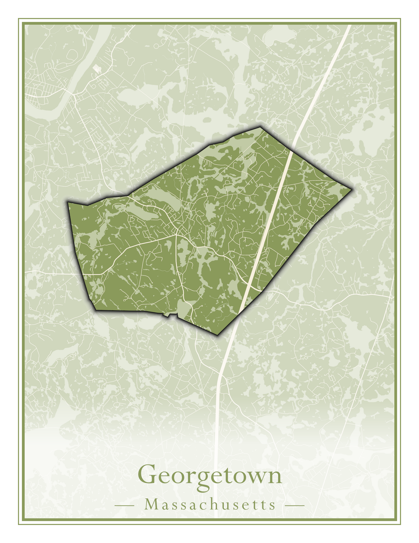 Massachusetts Towns - Street Map (Georgetown - Goshen)