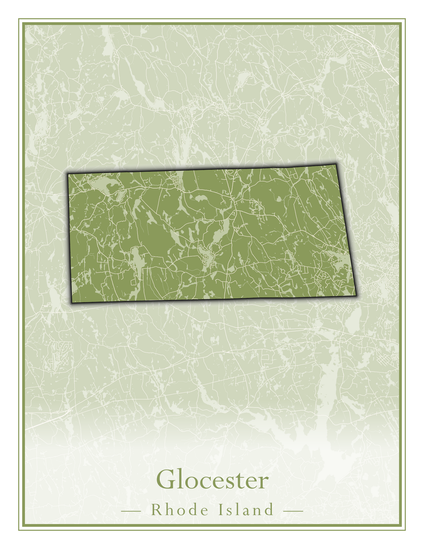 Rhode Island Towns - Street Map (Glocester - Johnston)